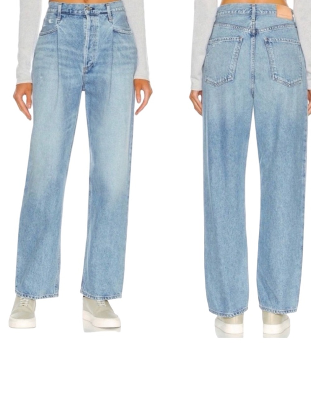 Citizens of Humanity Franca Pleat Front Jeans Spirited Wash High Rise Light Wash